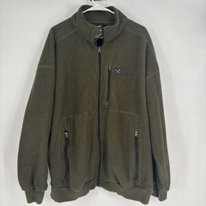 All American Roughneck Base Camp Jacket 2XL Green Sherpa Heavy Fleece Full Zip